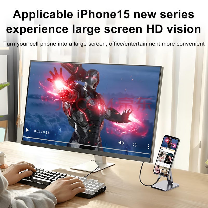 Angusplay USB C to DisplayPort 2.1 Cable 6.6FT, 16K@30Hz 8K@120Hz 4K@240Hz, Thunderbolt 4/3 to DP Cable 40Gbps, Compatible with MacBook Pro M4, iPhone 16, Dell XPS, Surface, Gaming Monitor - Image 3